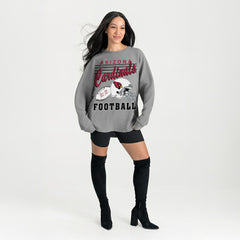 Arizona Cardinals Gameday Couture Women's Oversized Sweet Victory Corded Sweatshirt - Gray online