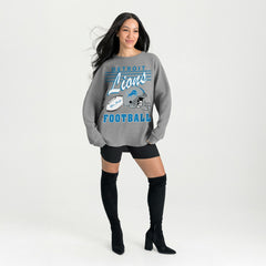 Detroit Lions Gameday Couture Women's Oversized Sweet Victory Corded Sweatshirt - Gray discount