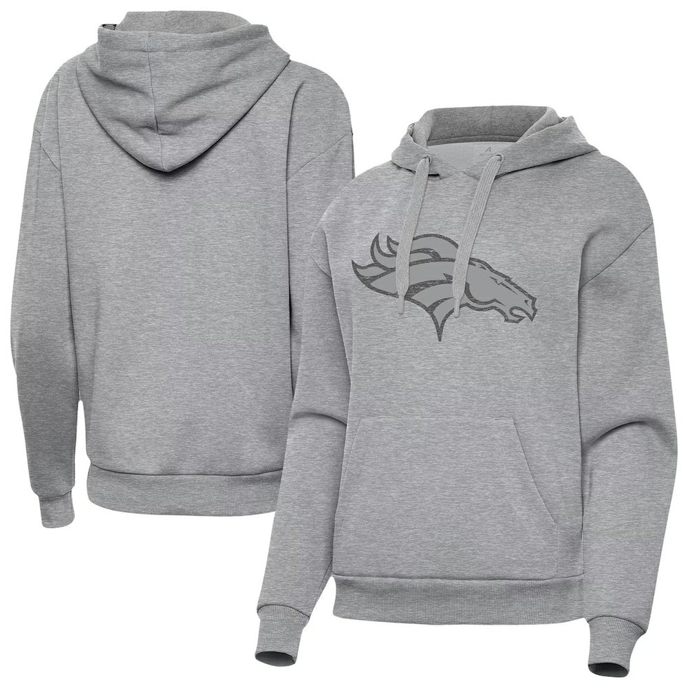 Denver Broncos Antigua Women's Victory Hoodie - Heather Gray discount