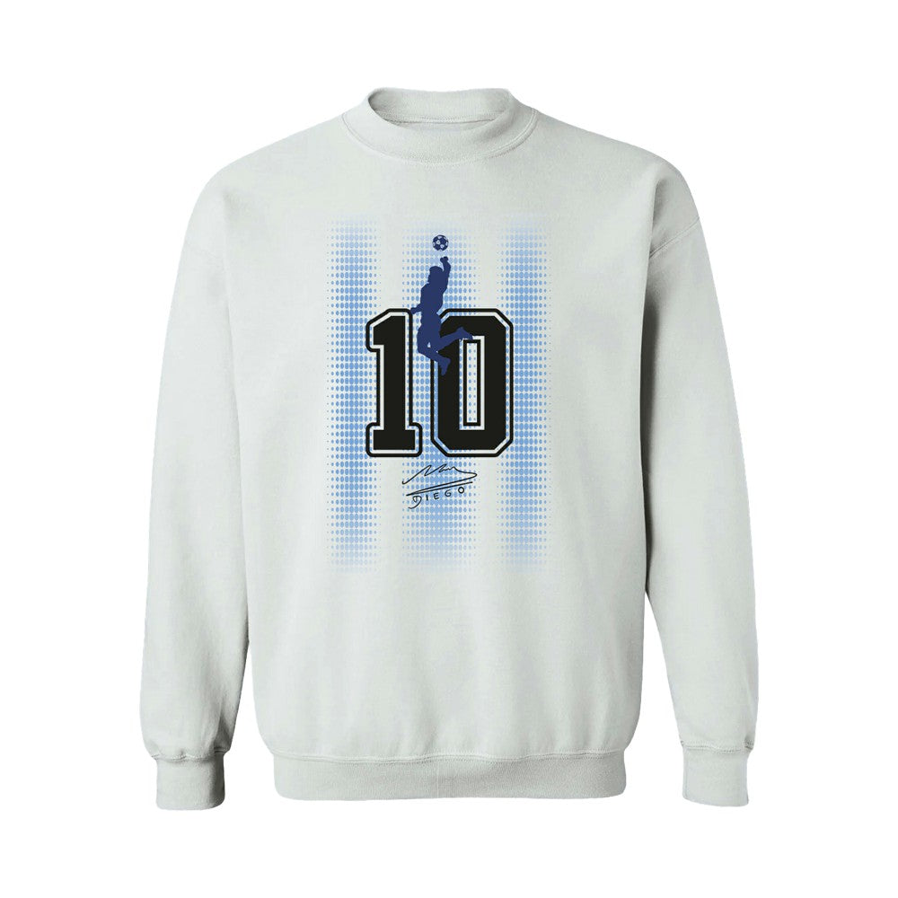 Diego Maradona Argentina National Team Vive La Fete Number & Signature Sweatshirt - White for sale
