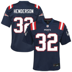 TreVeyon Henderson New England Patriots Youth Team Game Jersey - Navy | Nike for sale