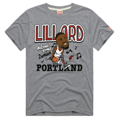 Damian Lillard Portland Trail Blazers Homage Unisex Welcome Home Tri-Blend T-Shirt - Gray cheap