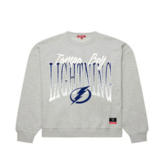Tampa Bay Lightning Mitchell & Ness Women's Hockey Night Sweatshirt Heather Gray