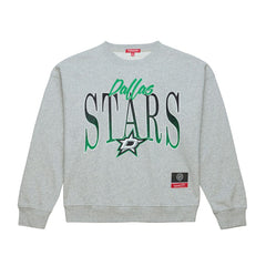 Dallas Stars Mitchell & Ness Women's Hockey Night Sweatshirt Heather Gray