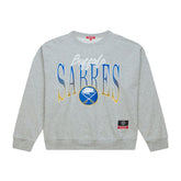 Buffalo Sabres Mitchell & Ness Women's Hockey Night Sweatshirt Heather Gray