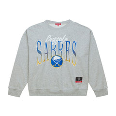 Buffalo Sabres Mitchell & Ness Women's Hockey Night Sweatshirt Heather Gray