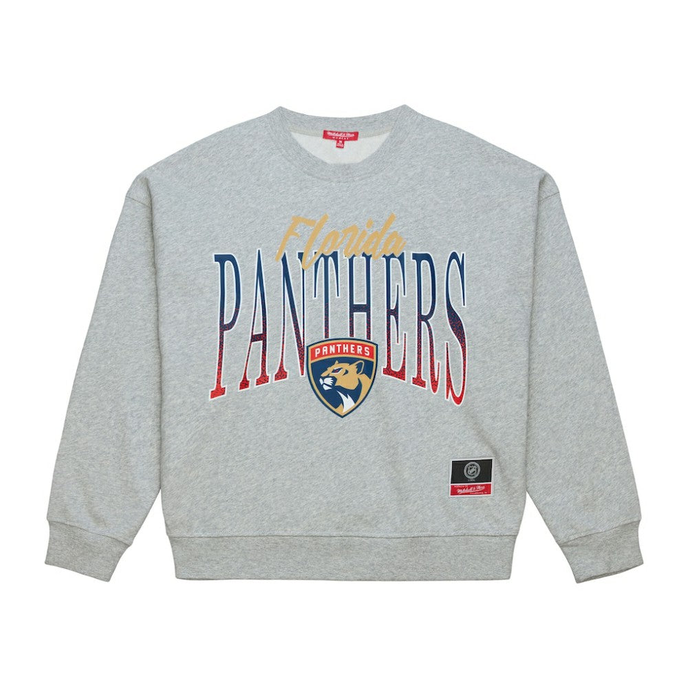 Florida Panthers Mitchell & Ness Women's Hockey Night Sweatshirt Heather Gray