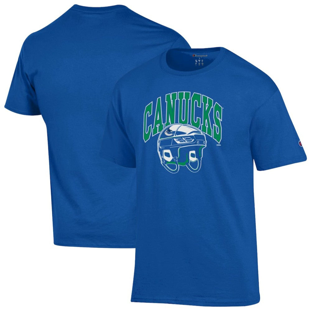 Vancouver Canucks Champion Helmet T-Shirt Royal
