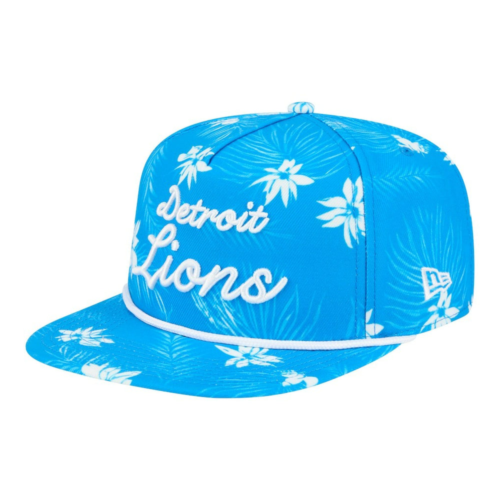 Detroit Lions New Era Palm Print A-Frame 9FIFTY Snapback Hat - Blue discount