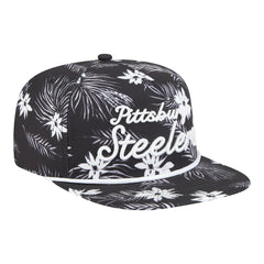 Pittsburgh Steelers New Era Palm Print A-Frame 9FIFTY Snapback Hat - Black on sale