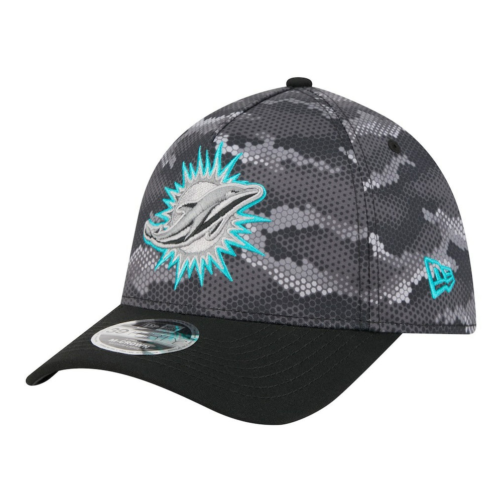 Miami Dolphins New Era Camo A-Frame 39THIRTY Flex Hat - Black discount