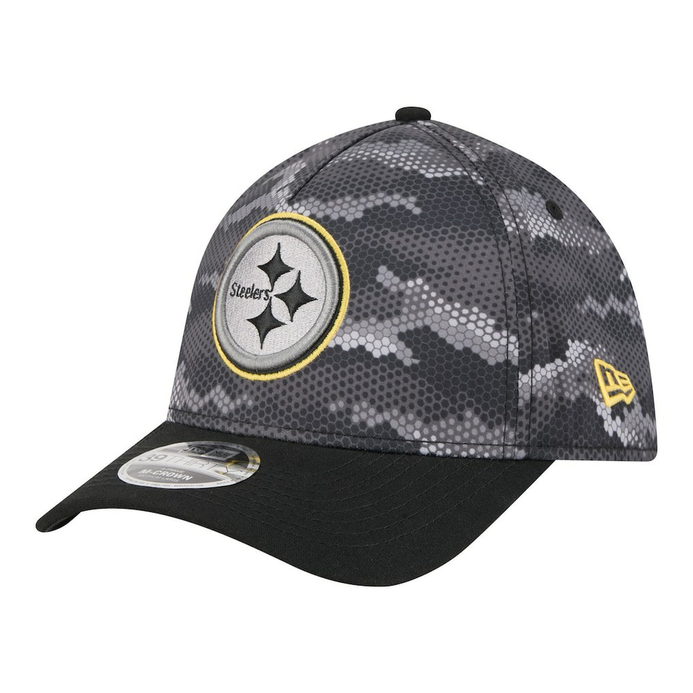 Pittsburgh Steelers New Era Camo A-Frame 39THIRTY Flex Hat - Black sale