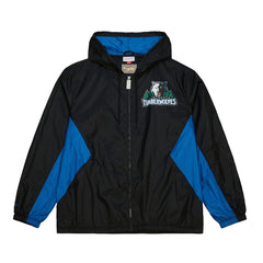 Minnesota Timberwolves Playmaker Full-Zip Hooded Windbreaker Jacket - Black | Mitchell & Ness cheap
