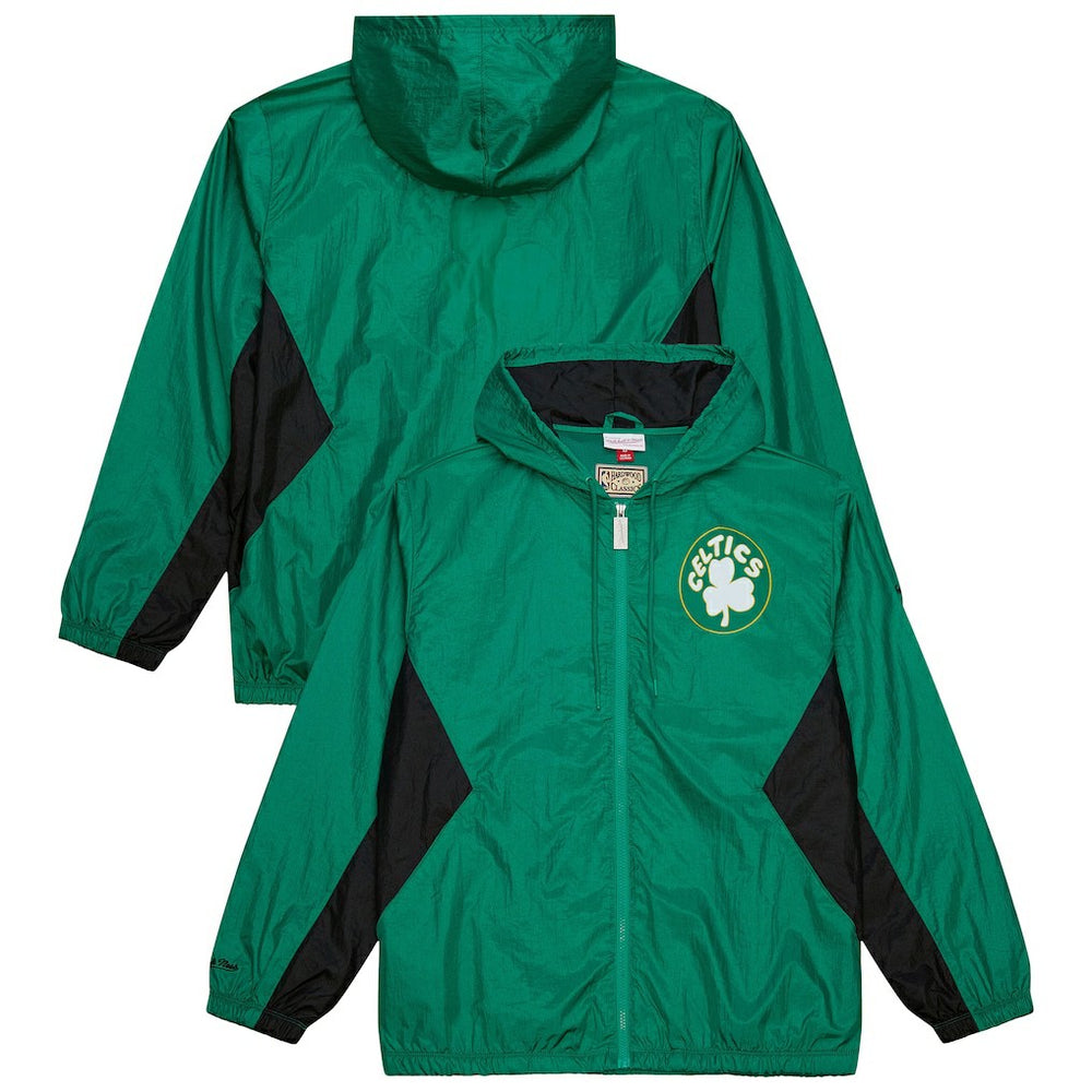 Boston Celtics Playmaker Full-Zip Hooded Windbreaker Jacket - Kelly Green | Mitchell & Ness outlet