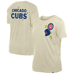 Chicago Cubs Women's Stars & Cap T-Shirt - Cream | New Era