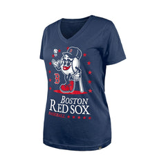 Boston Red Sox Women's Little Miss 2 V-Neck T-Shirt - Navy | New Era