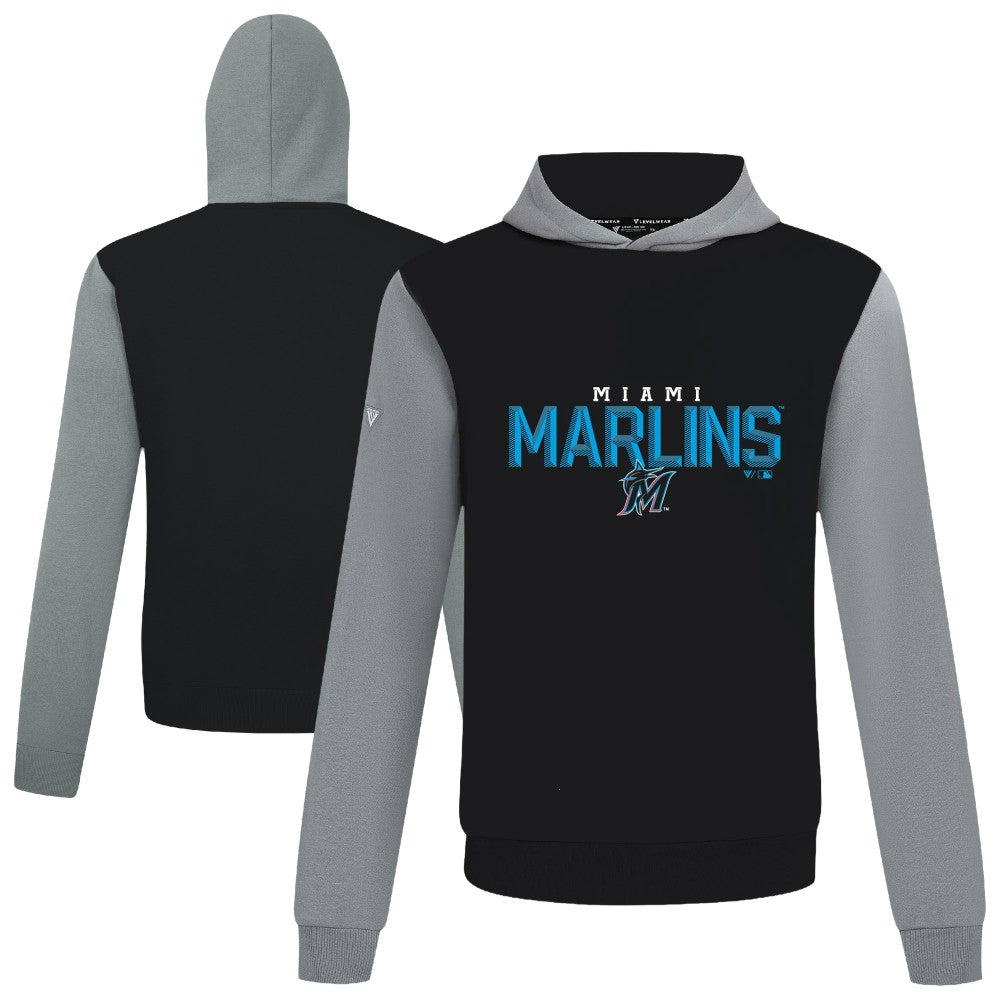 Miami Marlins Levelwear Throwback Carve Ultimate Hoodie - Black