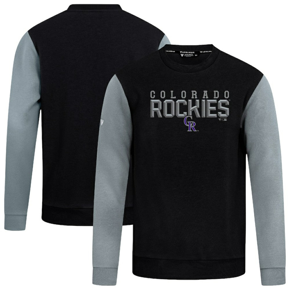Colorado Rockies Levelwear Throwback Ultimate Carve Sweatshirt - Black