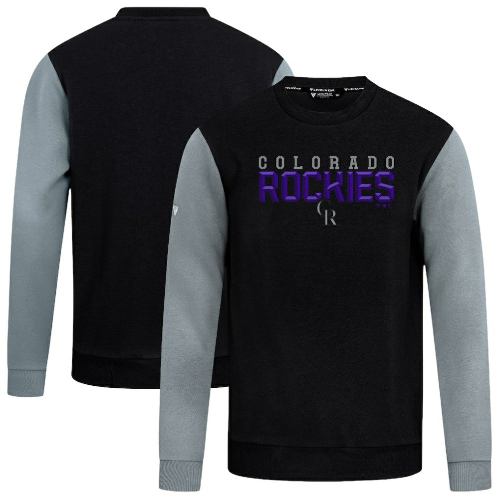 Colorado Rockies Levelwear Throwback Ultimate Carve Sweatshirt - Black