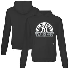 New York Yankees Levelwear Relay Banner Arch Pullover Hoodie - Black
