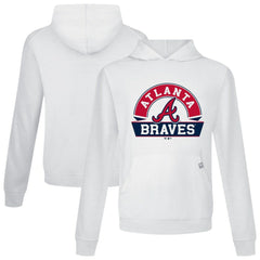Atlanta Braves Levelwear Relay Banner Arch Pullover Hoodie - White