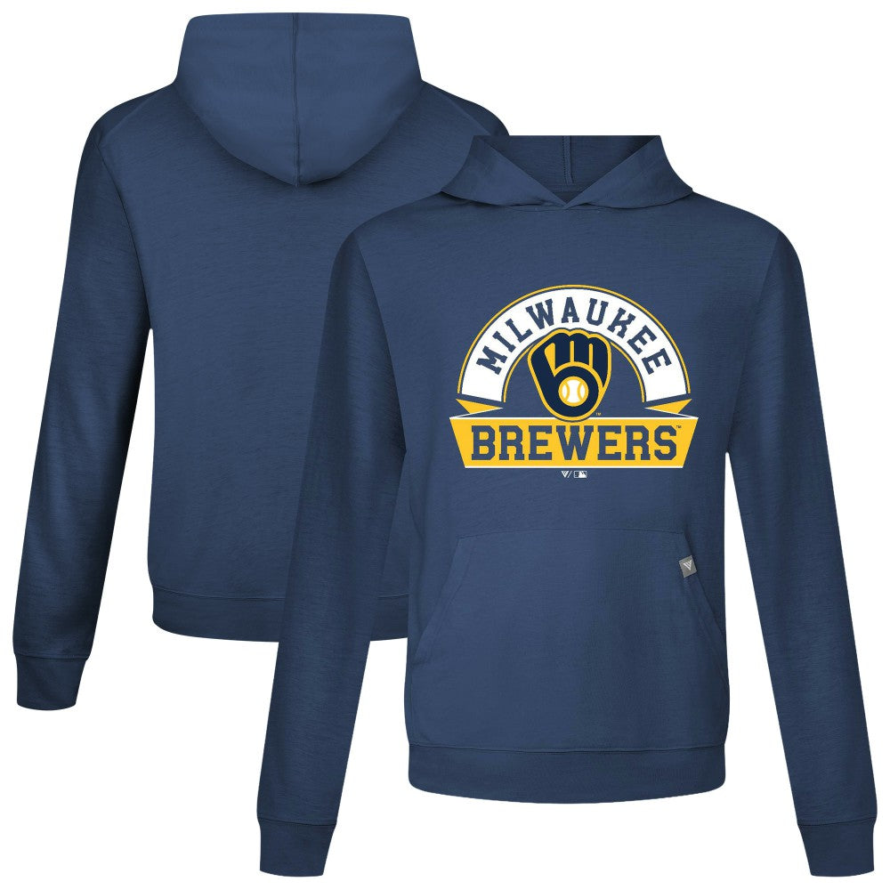 Milwaukee Brewers Levelwear Relay Banner Arch Pullover Hoodie - Navy