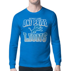 Detroit Lions Starter Comic Style Slogan Long Sleeve T-Shirt - Blue outlet
