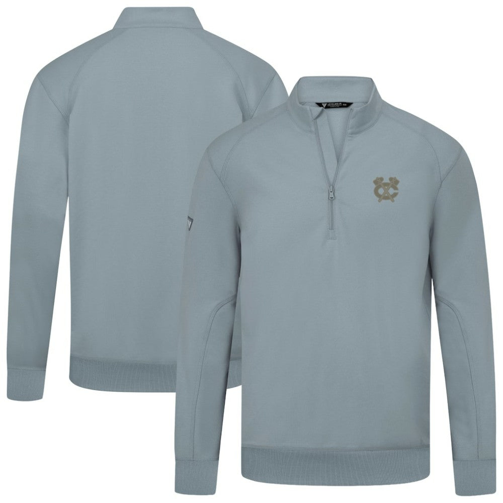 Chicago Blackhawks Levelwear Copper Upright Quarter-Zip Pullover Gray