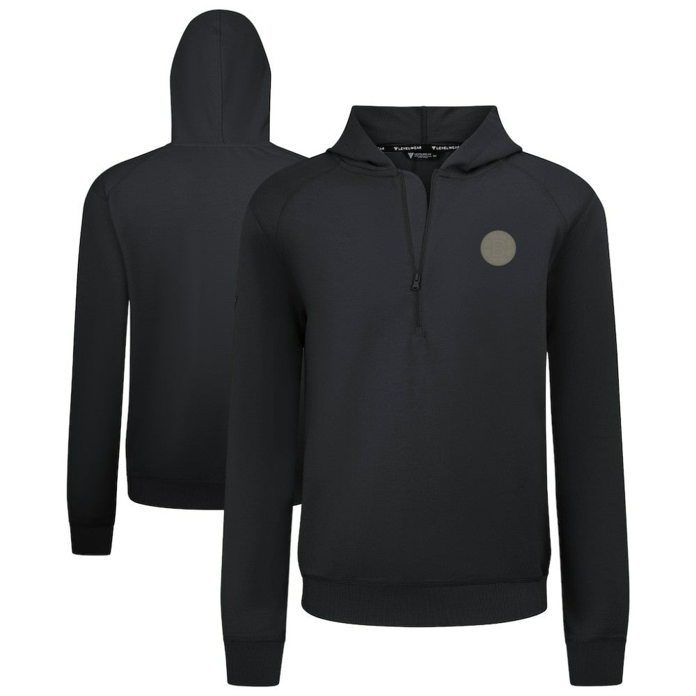 Boston Bruins Levelwear Technic Quarter-Zip Pullover Hoodie Black