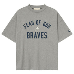 Atlanta Braves Fear of God x MLB 90's Fit T-Shirt - Heather Gray