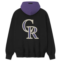 Colorado Rockies Fear of God x MLB Sport Fit Hoodie - Heather Black/Purple