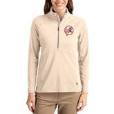 New York Yankees Cutter & Buck Women's Cooperstown Collection Adapt Eco Knit Stretch Half-Zip Pullover - Tan