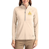 Seattle Mariners Cutter & Buck Women's Cooperstown Collection Adapt Eco Knit Stretch Half-Zip Pullover - Tan