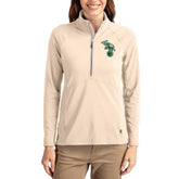 Athletics Cutter & Buck Women's Cooperstown Collection Adapt Eco Knit Stretch Half-Zip Pullover - Tan