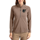 Baltimore Orioles Cutter & Buck Women's Adapt Eco Knit Stretch Half-Zip Pullover - Brown