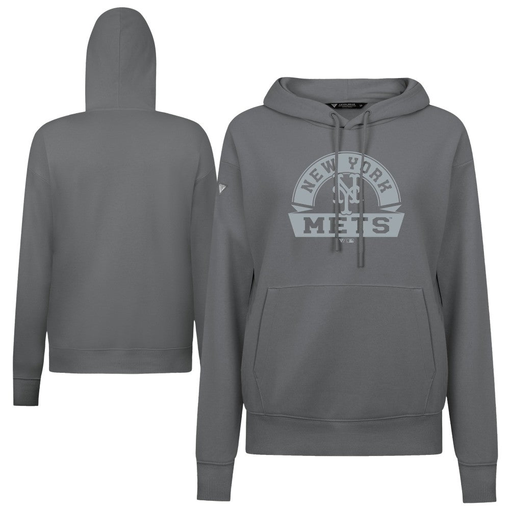 New York Mets Levelwear Women's Adorn Banner Arch Hoodie - Stone
