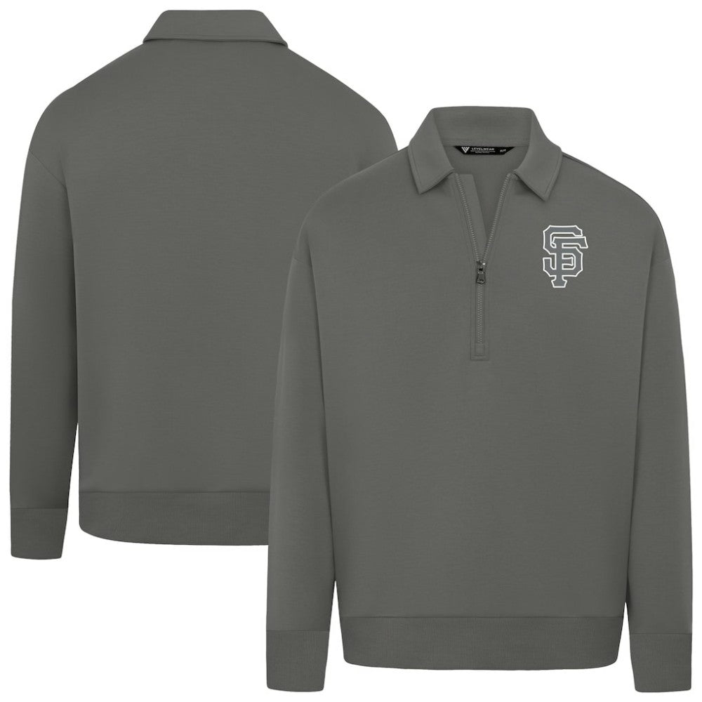 San Francisco Giants Levelwear Women's Canmore Chenille Logo Quarter-Zip Top - Stone