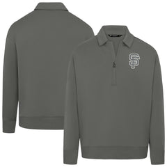 San Francisco Giants Levelwear Women's Canmore Chenille Logo Quarter-Zip Top - Stone