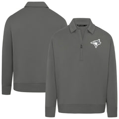 Toronto Blue Jays Levelwear Women's Canmore Chenille Logo Quarter-Zip Top - Stone
