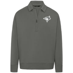 Toronto Blue Jays Levelwear Women's Canmore Chenille Logo Quarter-Zip Top - Stone
