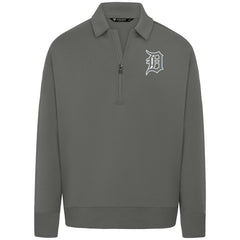 Detroit Tigers Levelwear Women's Canmore Chenille Logo Quarter-Zip Top - Stone