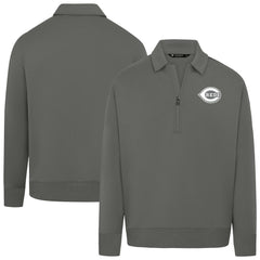 Cincinnati Reds Levelwear Women's Canmore Chenille Logo Quarter-Zip Top - Stone