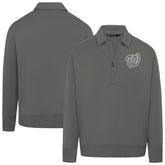 Washington Nationals Levelwear Women's Canmore Chenille Logo Quarter-Zip Top - Stone