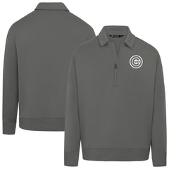 Chicago Cubs Levelwear Women's Canmore Chenille Logo Quarter-Zip Top - Stone