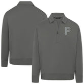 Pittsburgh Pirates Levelwear Women's Canmore Chenille Logo Quarter-Zip Top - Stone