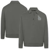 Los Angeles Dodgers Levelwear Women's Canmore Chenille Logo Quarter-Zip Top - Stone