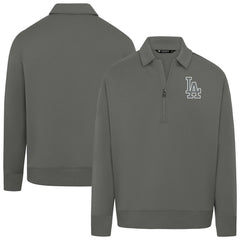 Los Angeles Dodgers Levelwear Women's Canmore Chenille Logo Quarter-Zip Top - Stone