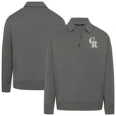 Colorado Rockies Levelwear Women's Canmore Chenille Logo Quarter-Zip Top - Stone