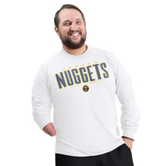Denver Nuggets G-III Sports by Carl Banks Adaptive Printed Mesh Effect Long Sleeve T-Shirt sale - White for sale
