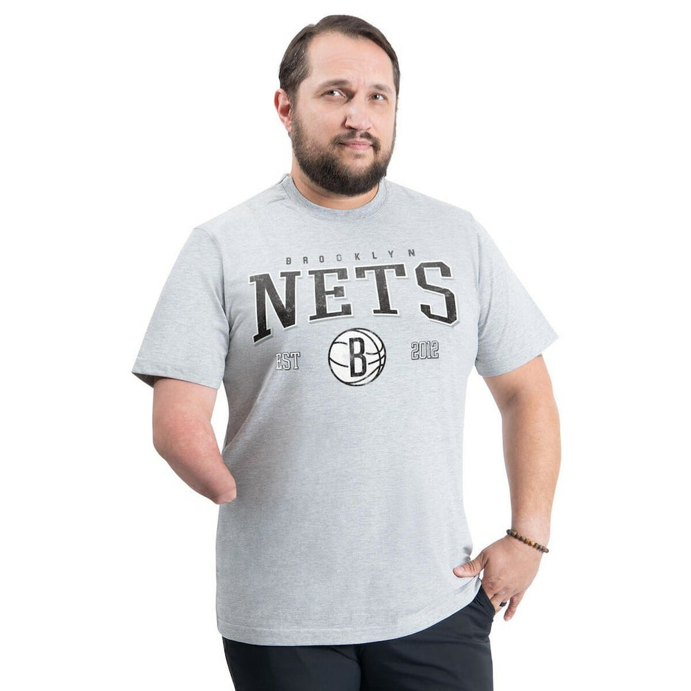 Brooklyn Nets G-III Sports by Carl Banks Adaptive Classic Team Spirit Short Sleeve T-Shirt - Gray for sale